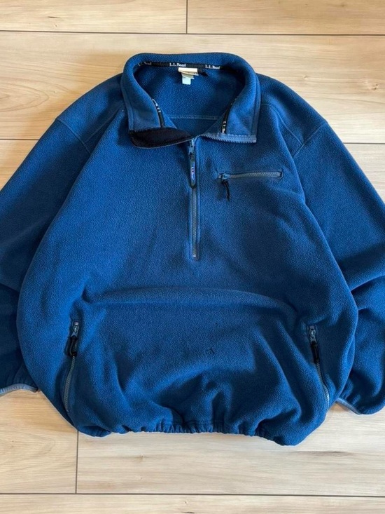L.L. Bean Other - L.L. Bean Vintage 90s USA made Men's Deep Blue Half-Zip Fleece Pullover rare